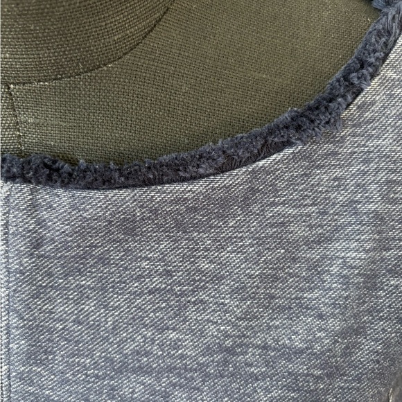 Banana Republic Navy Blue Textured Frayed Trim Fit & Flare Dress Sz 6 - Picture 10 of 11